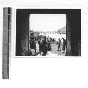 Street scene near Huang river in Lanzhou, Gansu, China, 1936