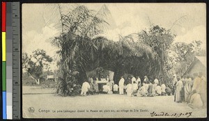 Celebrating Mass outdoors, Congo, ca.1920-1940