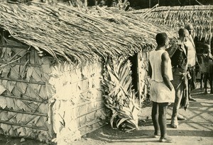 Huts for lepers, near Ebeigne, Gabon