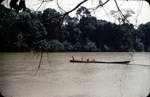 Men in pirogue, Mbam river, Centre Region, Cameroon, 1953-1968