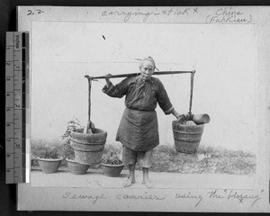 Sewage carrier, Fujian, China, ca.1895-1899