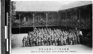 Group portrait of female students outside, Tokyo, Japan, ca. 1920-1940