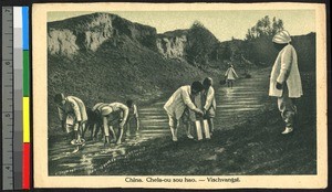 Fishing in a stream, China, ca.1920-1940