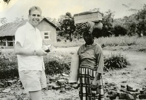 Christian woman with reverend André Piguet, in Ovan, Gabon