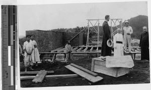 Chapel walls rising at Chuwa, Korea, July 1934