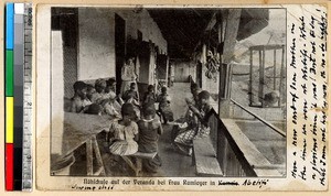 Mission sewing class, Abetifi, Ghana, ca.1885-1895