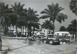 Asphalting of the streets od Douala, in Cameroon