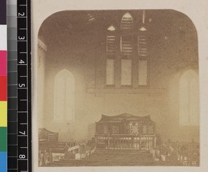 Interior of Ambavahadimitafa Church, Madagascar, ca. 1865-1885