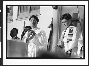 Catholic priests of Vietnamese origin holding mass, Our Lady of Peace, San Jose, California, 2002