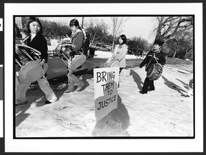 South Korean student demonstration against United States military negligent homicide of two Korean girls in Korea, the Ellipse, Washington, D.C., 2002