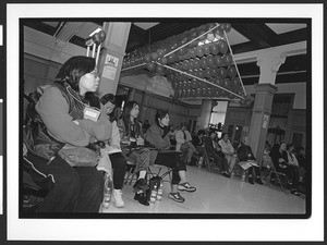 Audience made up of people of Chinese origin, Cameron House, Chinatown, San Francisco, California, 2002