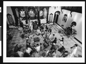 People gathered at a Hindu temple, Los Angeles, 1999