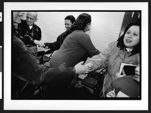 Memebers of the congregation greet each other after church service, Sligo Baptist Church, 1610 Dennis Avenue,Silver Spring, Maryland, 2002