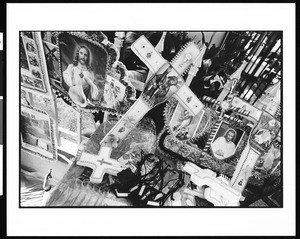 Collection of crosses and images of Jesus, Los Angeles, 1996