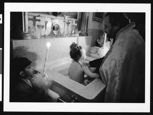 Girl being baptized, Los Angeles, 1999