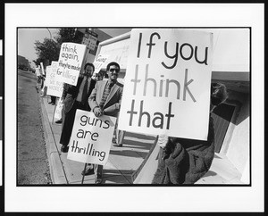 Anti-violence protesters from the Pasadena coalition, 1996