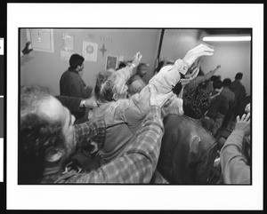 Men in prayer, Victory Outreach Church, North Hollywood, California, 1996