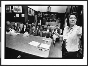 Lecture on how to live, at Cameron House, Chinatown, San Francisco, California, 2002