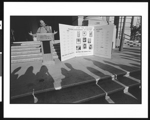 Anti-violence protest from the Pasadena coalition at All Saints Episcopal Church (Pasadena, Calif.), 1996