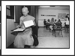 Buddhist monk at Wat Thai Temple, 8225 Coldwater Canyon, North Hollywood, Los Angeles, 2003