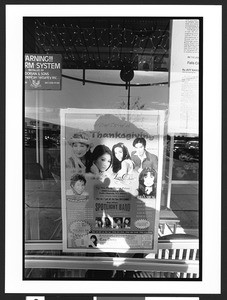 Poster in shop at Eden Plaza Vietnamese Shopping Center advertising Thanksgiving Day feast, Falls Church, Virginia, 2002