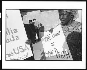 Anti-violence protesters from the Pasadena coalition, 1996