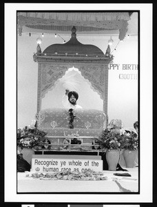 Sikh man with firework in religious ceremony, Los Angeles, 1999