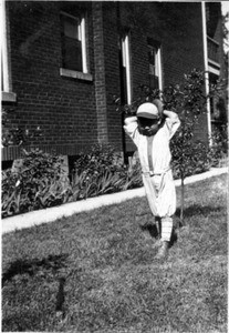 Richard Hahn in baseball uniform, pitching