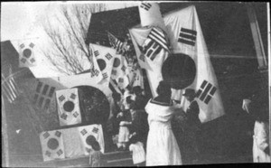 flags in rally Dinuba 3/1/1920