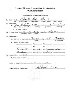 Chaemi hanjok yonhaphoe, Kumi wiwonhoe. Registration of Koreans in Cuba