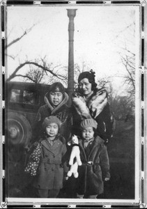 Soon Bohk Hur, Richard S. Hahn (helmet), Selma Hahn and another girl