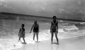 Lee DeYoung, Zona DeYoung and David DeYoung swimming off Panama City Beach