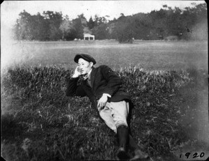 Byun Hoon Chang lounging on grass