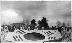 Nurses with Korean flag, Dinuba