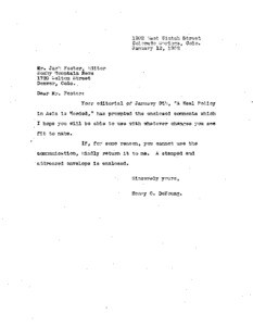 Henry DeYoung correspondence 1952 to June