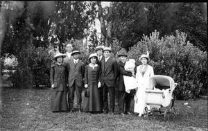 Mr. and Mrs. Paik, Yim Chung Koo, Whang Ai-Sung, Sin, Cho Chong-Ik, Josephine Marr and Henry Chung at Golden Gate Park