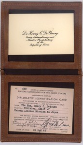 Henry DeYoung's Diplomatic Identification Card, SCAP