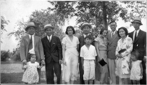 Hahn Jang Ho, Soon Bohk Hur, Richard and Selma Hahn, and 4 other men, 2 other women, 1 other child