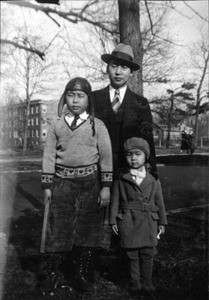 Hahn Jang Ho, Richard S. Hahn (with pilot helmet), and Selma Hahn