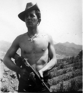 Martin J. Bolhower, shirtless with campaign hat