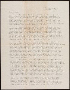 V.W. Peters, letter, 1939.1.3, Kimhwa, Korea, to Father, Rosemead, California, USA