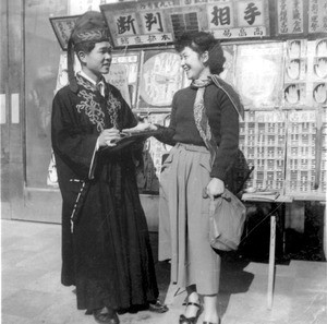 Japanese woman getting her fortune told