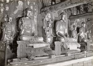 Buddhist idols in shrine, Korea