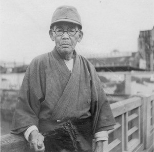 Old Japanese man in kimono