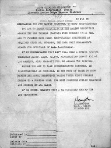 Memorandum for PFC Martin Bolhower from Capt J. L. Hampton