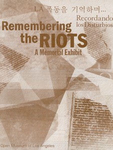 Cover of "Remembering the riots: a memorial exhibit", 2002