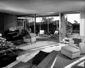 Interior view of the Julius Shulman House and Studio, Los Angeles, 1949-1950