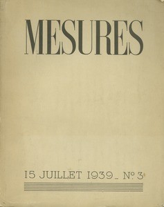 Cover, table of contents, and "The wine menagerie" from Mesures, no. 3, 1939