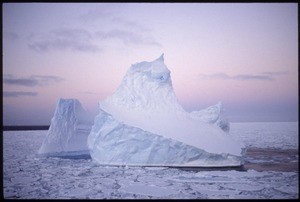 Iceberg in sea ice, near Antarctica, 1980s-1990s