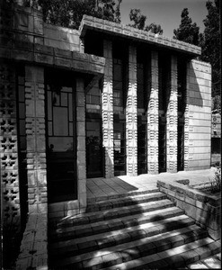 Exterior view of the Storer House, West Hollywood (previously Sherman), 1923